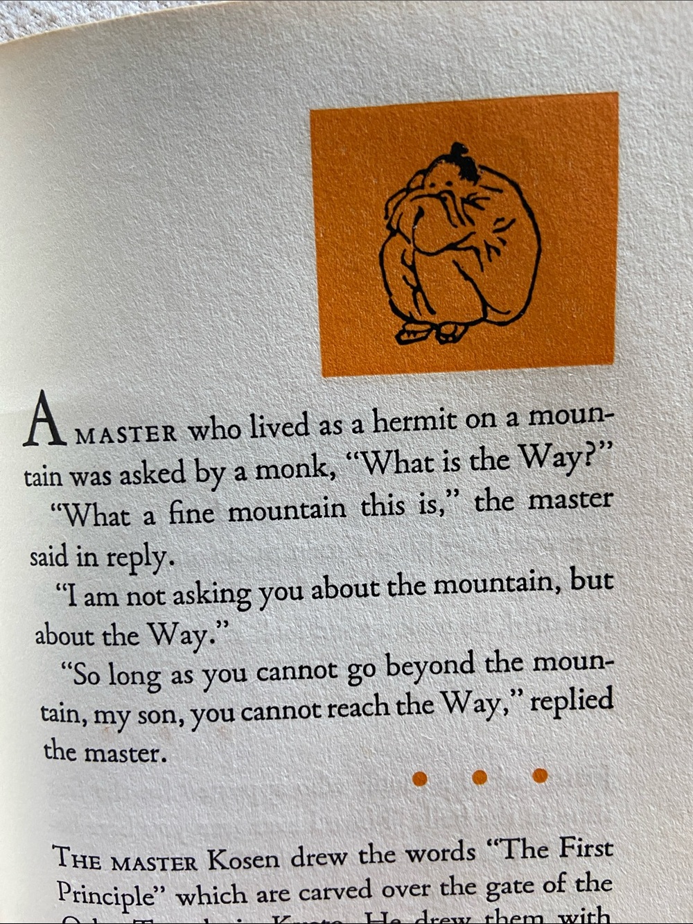 Vintage 1st edition 50s 1950s Zen Buddhism Orange Floral Buddhist stories book - Picture 8 of 11